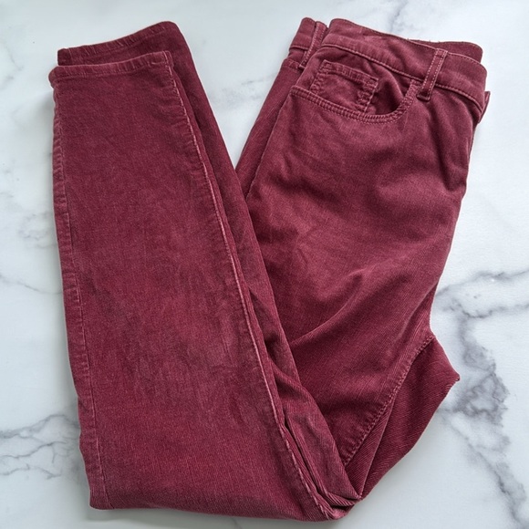 LOFT Skinny Corduroy Pants Burgundy Merlot Size 28 - Picture 14 of 16